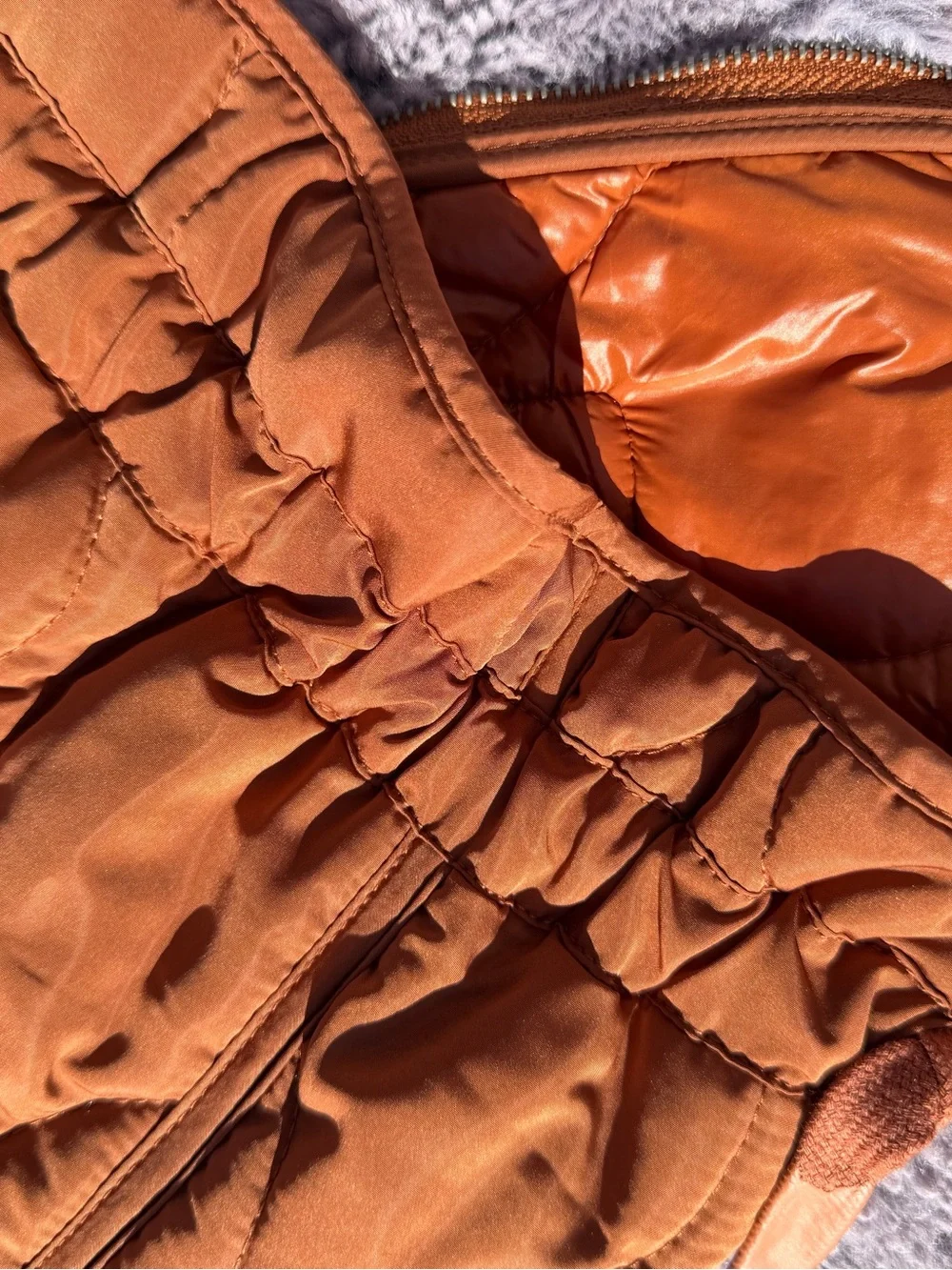 Mod Ref The Kara Jacket Burnt Orange Quilted Cropped Jacket Small TR2994 - Picture 2 of 3